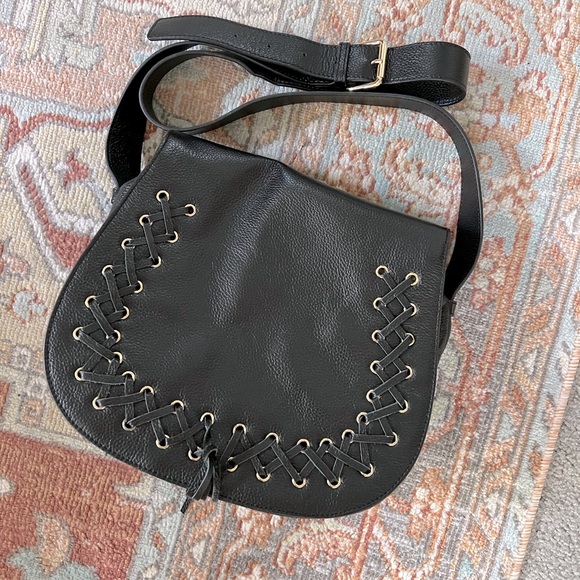 Violetta A2 Pebbled Leather Crossbody Bag Black - Picture 2 of 6